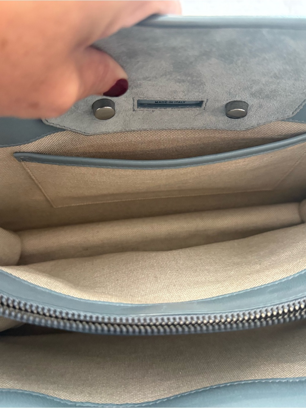 Jimmy Choo Slate Blue Suede Satchel with Top Handles - Picture 2 of 10